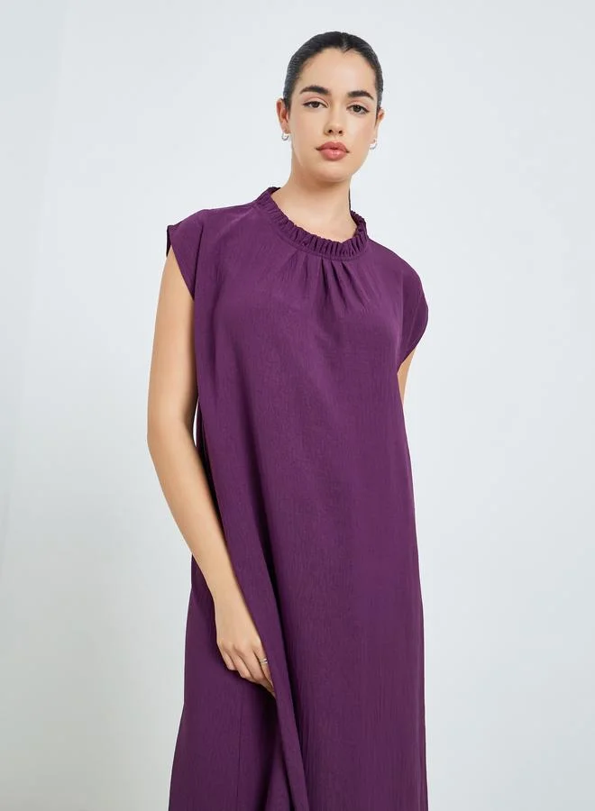 أميرة جلابية بدون أكمام بحافة واسعة للنساء